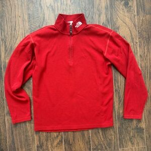 The North Face Small Red 1/2 Zip Pullover Textured Jacket